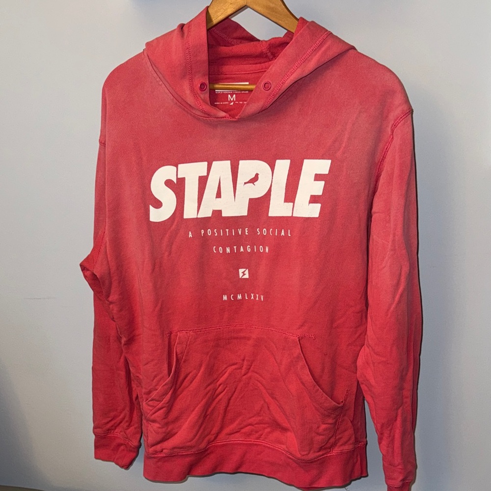Staple red faded Pullover Hoodie